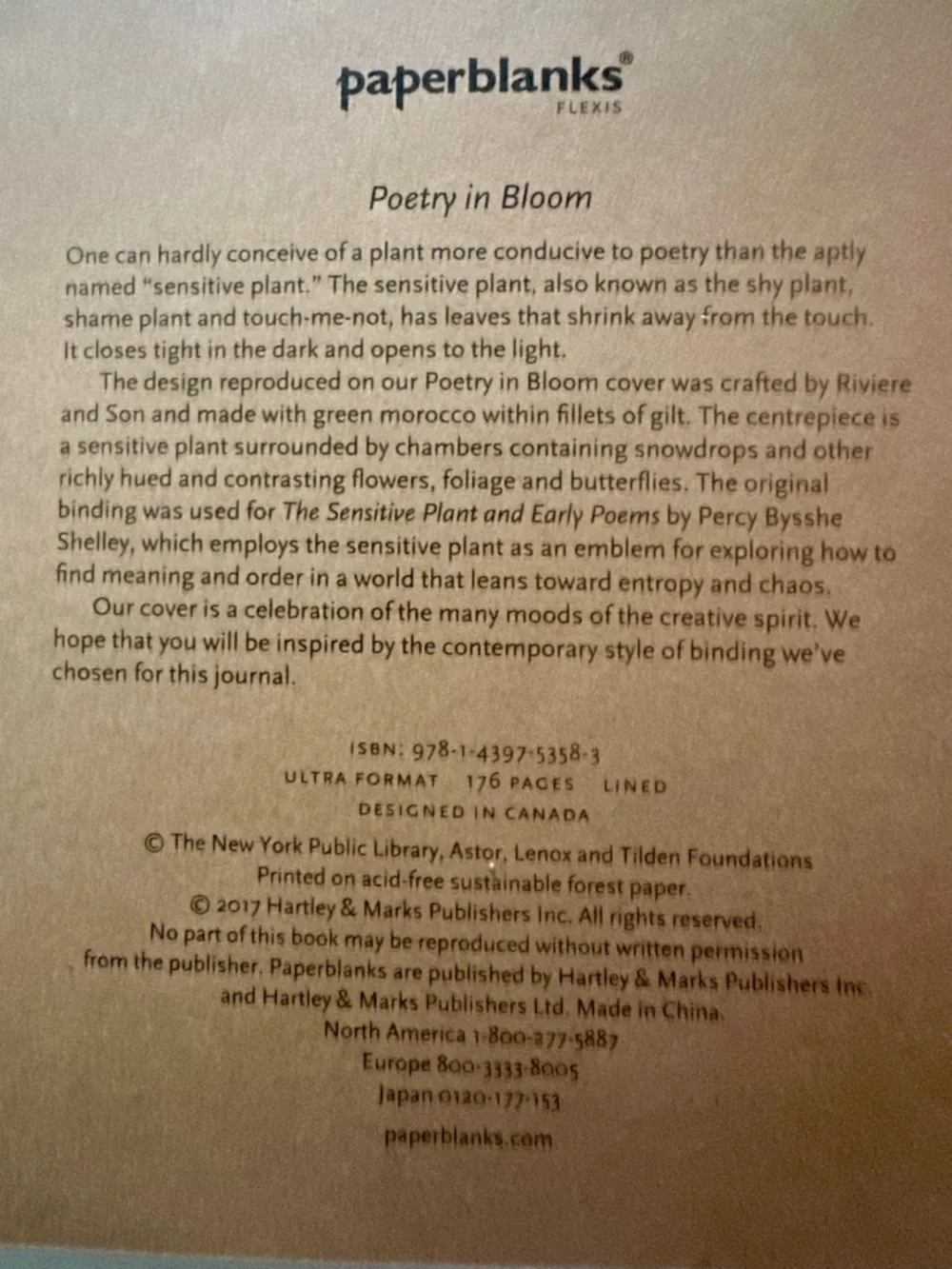Paperblanks Poetry in Bloom Journal | Botanical Hardcover Notebook Lined Ultra